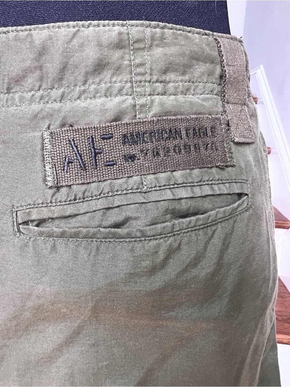 Vintage American Eagle Olive Cargo Maxi Skirt Size 2 90s Utility - Picture 6 of 10